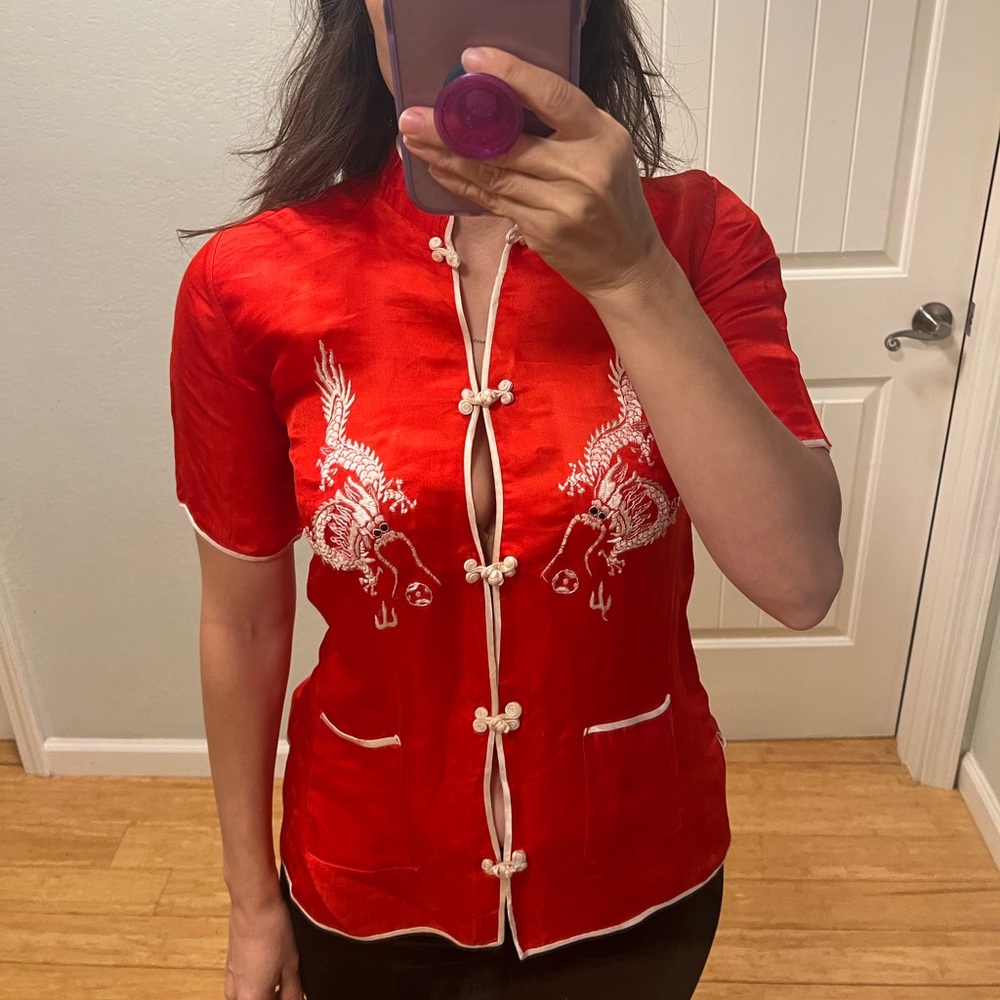 1920’s/ 30’s Beach Pajama Embroidered Top S/ Xs - image 1